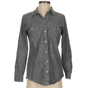 Gray Button-Up Denim Shirt